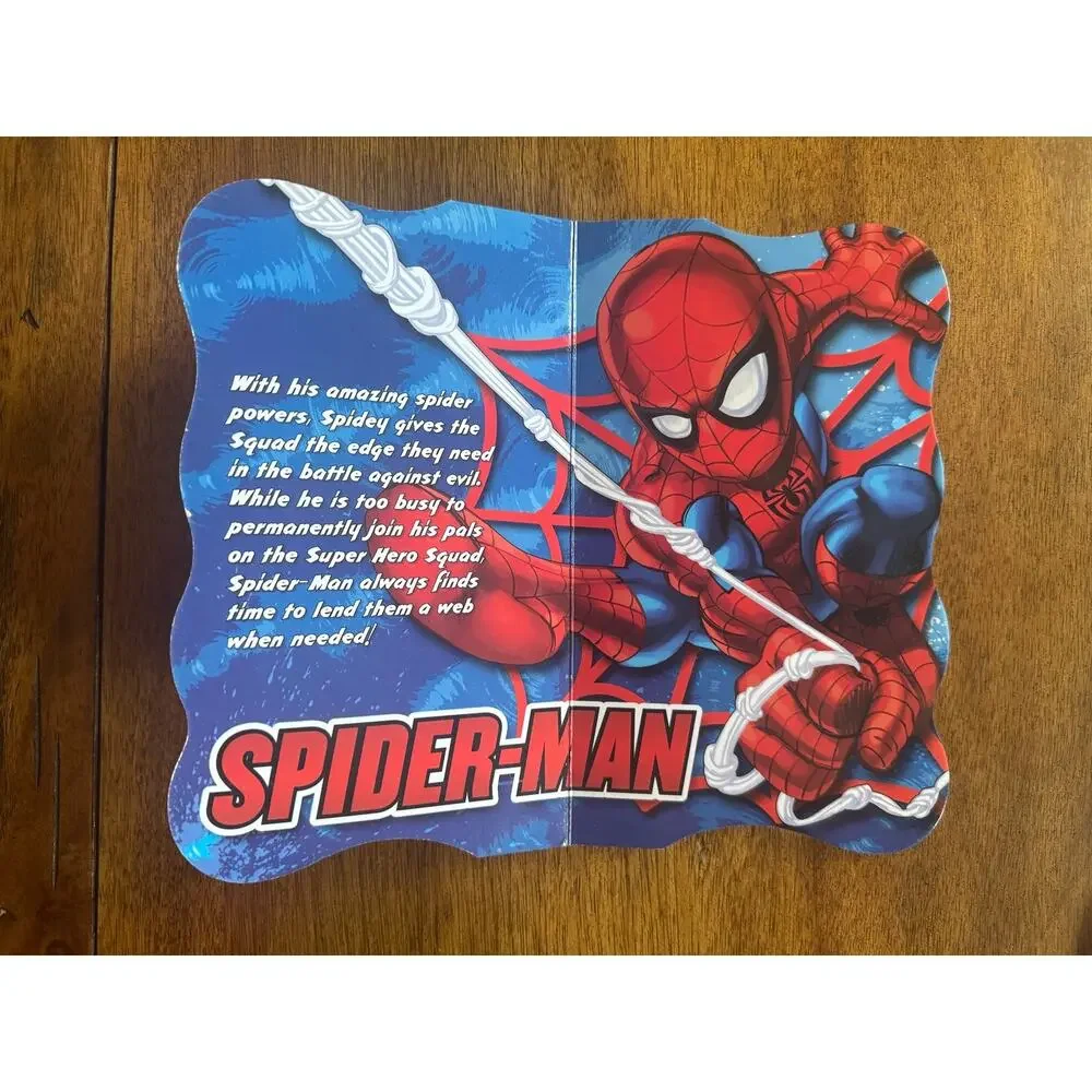 Marvel Super Hero Squad Shaped Book Lot 2 Spider-Man Wolverine Bendon 2011